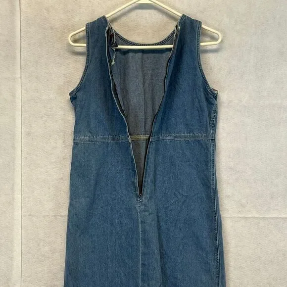 Y2K OLD NAVY Dress Women’s Sz 6 Blue Jeans Denim Mini Sleeveless Sheath Vintage - Picture 12 of 12
